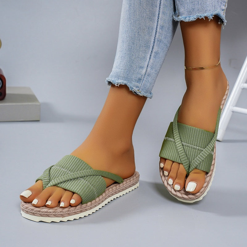Chinelos de verão casuais e confortáveis para mulher