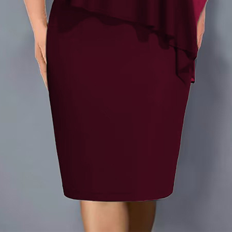 🎉50% DE DESCONTO👗Vestido capa com decote em V e strass com sobreposição de chiffon