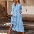 ✨👗Vestidos casuais femininos, versáteis e largos, com decote em V