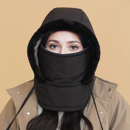 Pluche-voering Verdikte Thermische Muts met Gezichtsmasker voor Mannen en Vrouwen