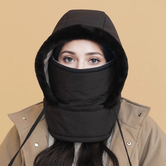 Pluche-voering Verdikte Thermische Muts met Gezichtsmasker voor Mannen en Vrouwen