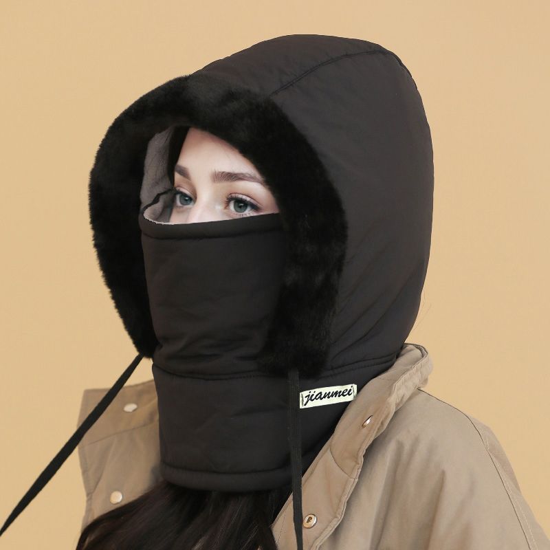 Pluche-voering Verdikte Thermische Muts met Gezichtsmasker voor Mannen en Vrouwen