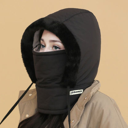 Pluche-voering Verdikte Thermische Muts met Gezichtsmasker voor Mannen en Vrouwen