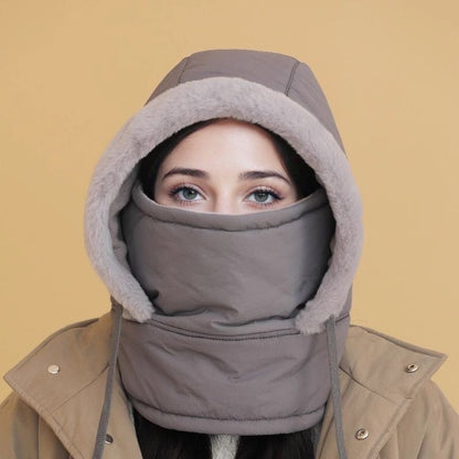 Pluche-voering Verdikte Thermische Muts met Gezichtsmasker voor Mannen en Vrouwen