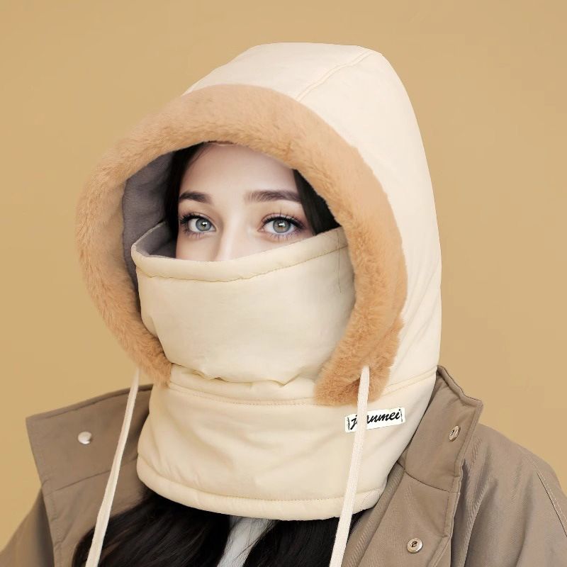 Pluche-voering Verdikte Thermische Muts met Gezichtsmasker voor Mannen en Vrouwen
