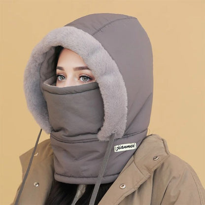 Pluche-voering Verdikte Thermische Muts met Gezichtsmasker voor Mannen en Vrouwen