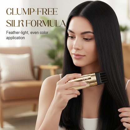 💇‍♀️ COMPRE 3 GANHE 2! ✨ PENTE DE TINTURA DE CABELO 2 EM 1 - Aplicação de precisão para cobertura de cabelos grisalhos, fórmula anti-gotejamento com óleo de argan nutritivo, tempo de processamento de 5 minutos 🌸🧴