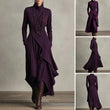 🎅🏻🎉Women's Elegant High-Neck Asymmetrical Draped Maxi Dress