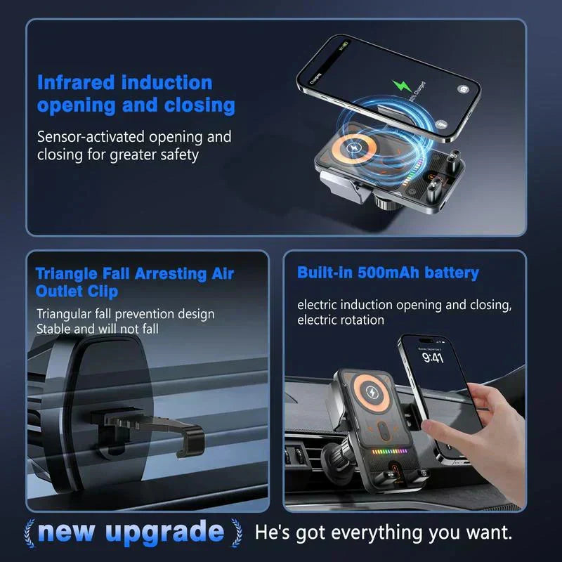 ⏳Oferta especial por tempo limitado⏰Novo suporte sem fios para carregamento rápido no carro (2026)