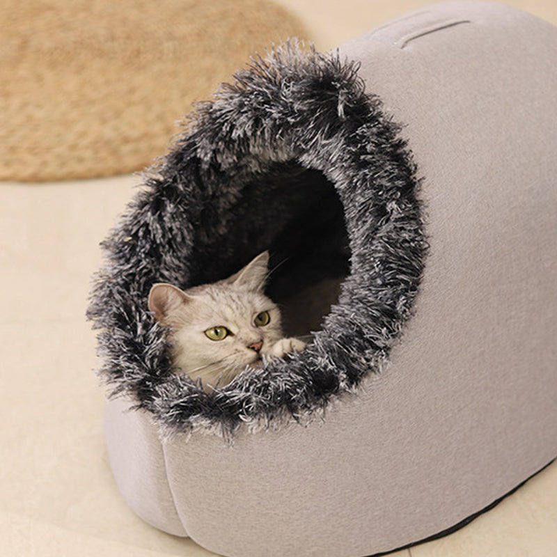 🐾Cama caverna quentinha de inverno para animais de estimação