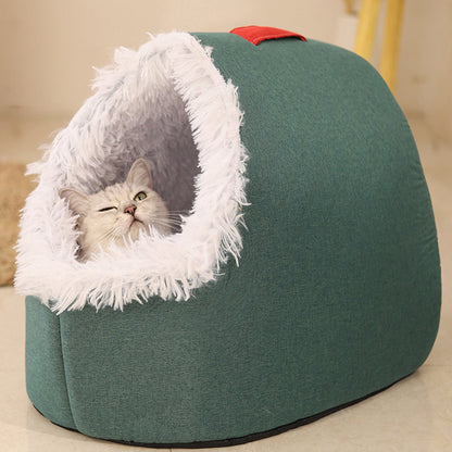 🐾Cama caverna quentinha de inverno para animais de estimação