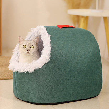 🐾Cama caverna quentinha de inverno para animais de estimação
