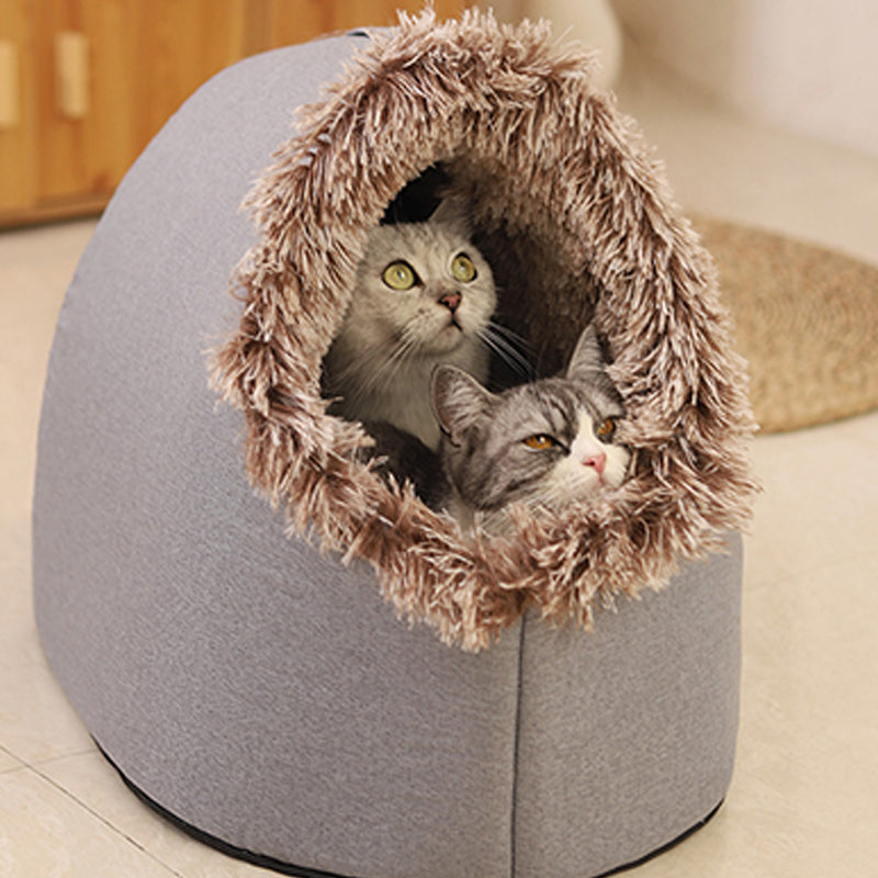 🐾Cama caverna quentinha de inverno para animais de estimação