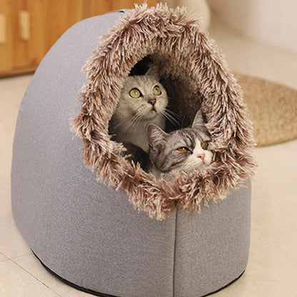 🐾Cama caverna quentinha de inverno para animais de estimação