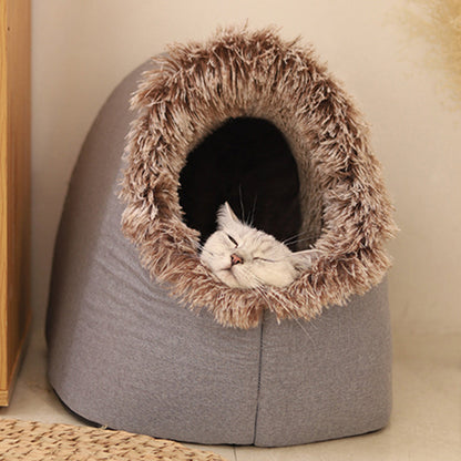 🐾Cama caverna quentinha de inverno para animais de estimação