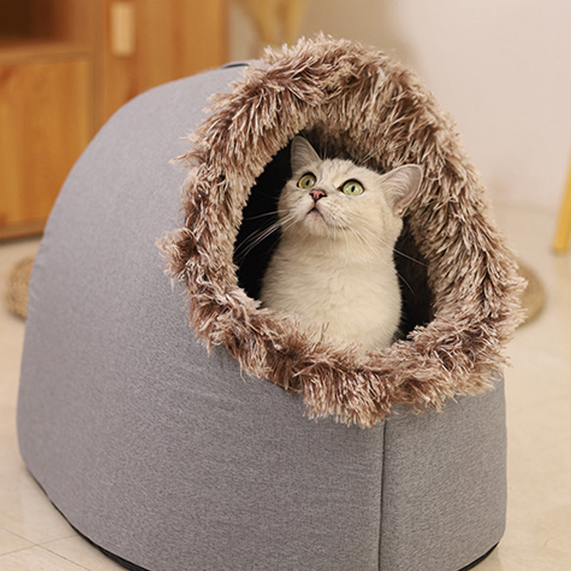 🐾Cama caverna quentinha de inverno para animais de estimação