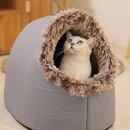 🐾Cama caverna quentinha de inverno para animais de estimação