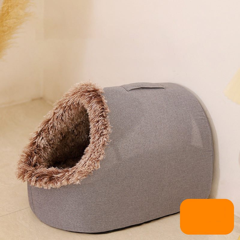 🐾Cama caverna quentinha de inverno para animais de estimação