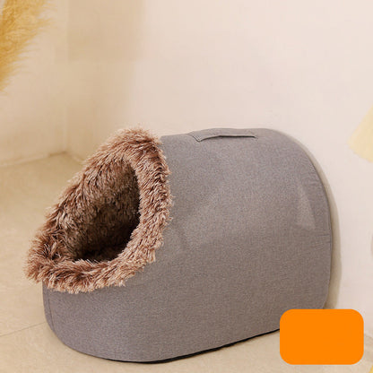 🐾Cama caverna quentinha de inverno para animais de estimação