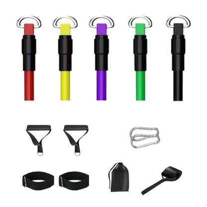 Conjunto de 13 faixas elásticas de resistência com pega para ginásio em casa
