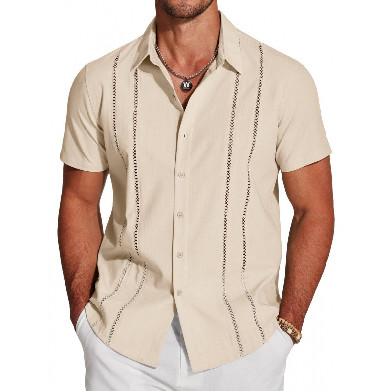 ✨👔 Camisa masculina de manga curta elegante e leve perfeita para o dia a dia e verão