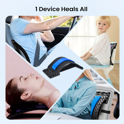 🩹 50% DE DESCONTO EM PROMOÇÃO RELÂMPAGO! ⚡ Alongador Lombar – Suporte Ergonômico para a Coluna, Níveis de Alongamento Ajustáveis, Leve e Portátil 🪑