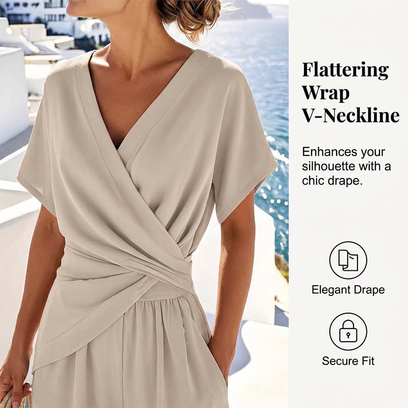 💃 Conjunto elegante de duas peças em cor sólida — cria instantaneamente uma silhueta feminina!