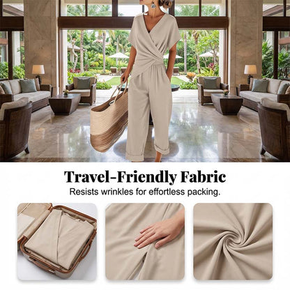 💃 Conjunto elegante de duas peças em cor sólida — cria instantaneamente uma silhueta feminina!