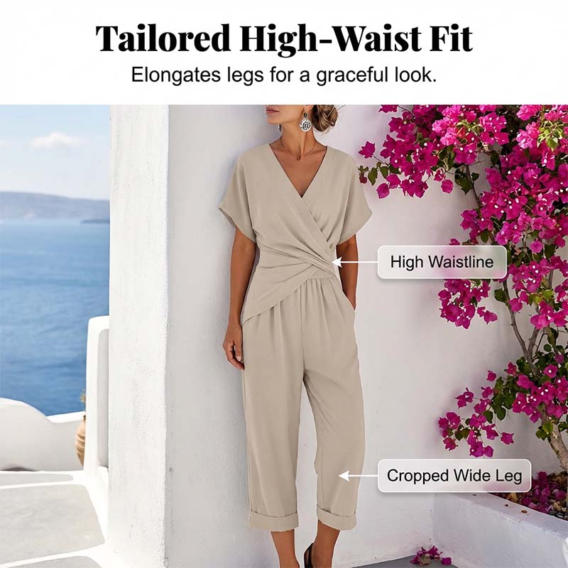💃 Conjunto elegante de duas peças em cor sólida — cria instantaneamente uma silhueta feminina!
