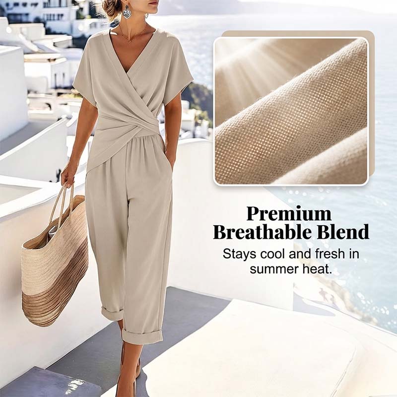 💃 Conjunto elegante de duas peças em cor sólida — cria instantaneamente uma silhueta feminina!