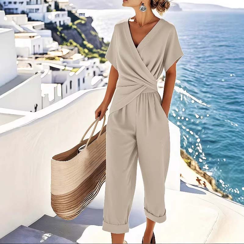 💃 Conjunto elegante de duas peças em cor sólida — cria instantaneamente uma silhueta feminina!