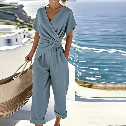 💃 Conjunto elegante de duas peças em cor sólida — cria instantaneamente uma silhueta feminina!