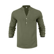 Camiseta Henley casual de outono para homem