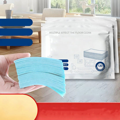 Toalhetes para o chão solúveis em água – Basta colocá-los na água, sem necessidade de medir. Limpa e dá brilho a todos os tipos de chão. Seguro e sem deixar marcas. Embalagem com 120 toalhetes. O seu aliado diário. 🧹💧