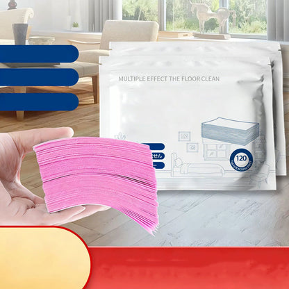 Toalhetes para o chão solúveis em água – Basta colocá-los na água, sem necessidade de medir. Limpa e dá brilho a todos os tipos de chão. Seguro e sem deixar marcas. Embalagem com 120 toalhetes. O seu aliado diário. 🧹💧