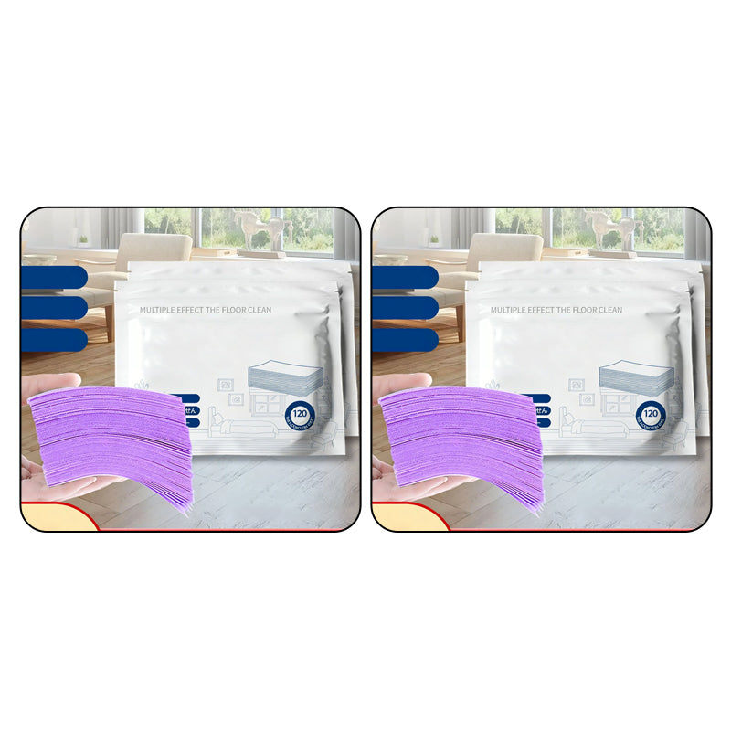 Toalhetes para o chão solúveis em água – Basta colocá-los na água, sem necessidade de medir. Limpa e dá brilho a todos os tipos de chão. Seguro e sem deixar marcas. Embalagem com 120 toalhetes. O seu aliado diário. 🧹💧