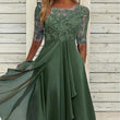 Vestido midi com bordados florais – Esvoaçante e elegante, com decote redondo🌸