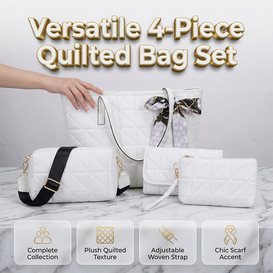 ✨👜 Conjunto feminino 4 bolsas acolchoadas elegante e versátil para o dia a dia