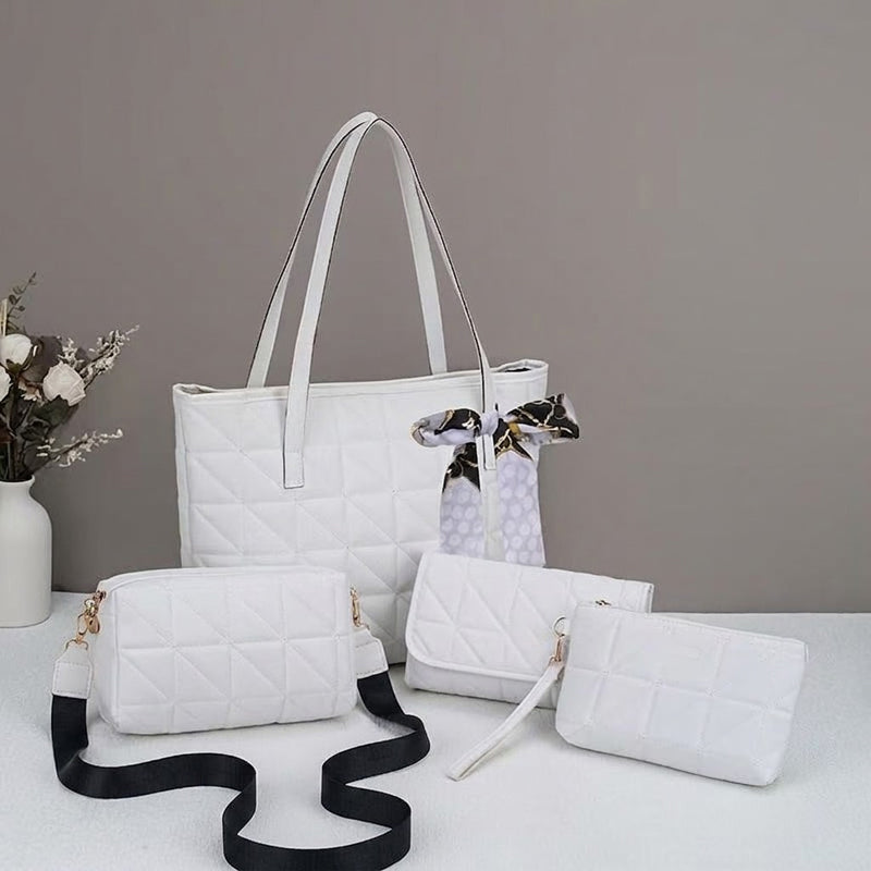 ✨👜 Conjunto feminino 4 bolsas acolchoadas elegante e versátil para o dia a dia