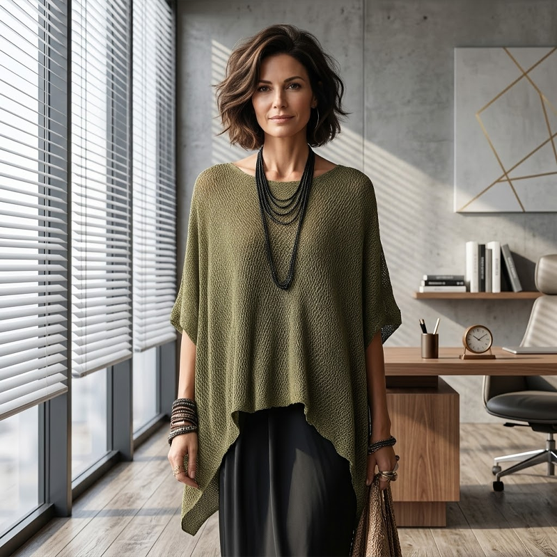 ⌛Limited-Time Offer-Women’s Hollow-Out Batwing Sleeve Knit Top