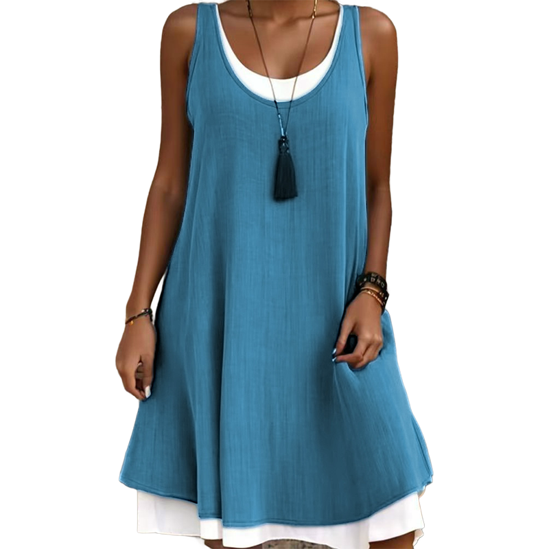 Vestido sem mangas de duas peças para mulher