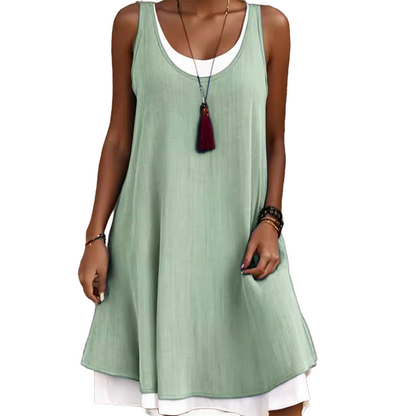 Vestido sem mangas de duas peças para mulher