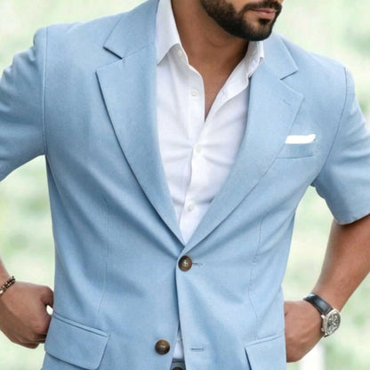 👔🩳 Conjunto de fato de duas peças, luxuoso, elegante e de corte universal🔥 (em tecido fresco, que proporciona uma sensação de frescura e é respirável)🔥