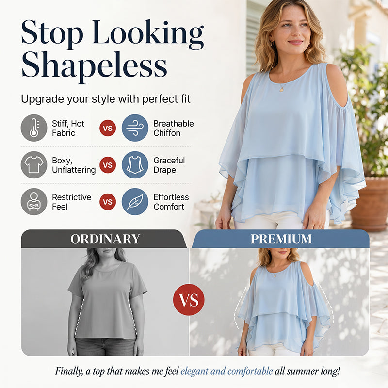 👚✨ Blusa Feminina de Verão com Ombros à Mostra e Babados – Elegante, Fresca e Cheia de Charme