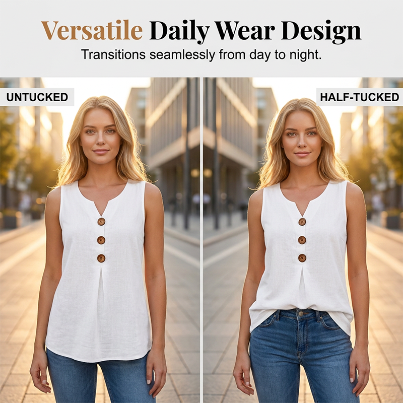 🔥50% DESCONTO ✨ Blusa V-Neck Feminina | Leve, Respirável & Elegante