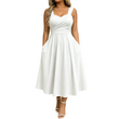 ✨👗 Vestido Feminino Elegante com Decote em V e Bolsos – Conforto, Estilo e Sofisticação Para Todos os Momentos