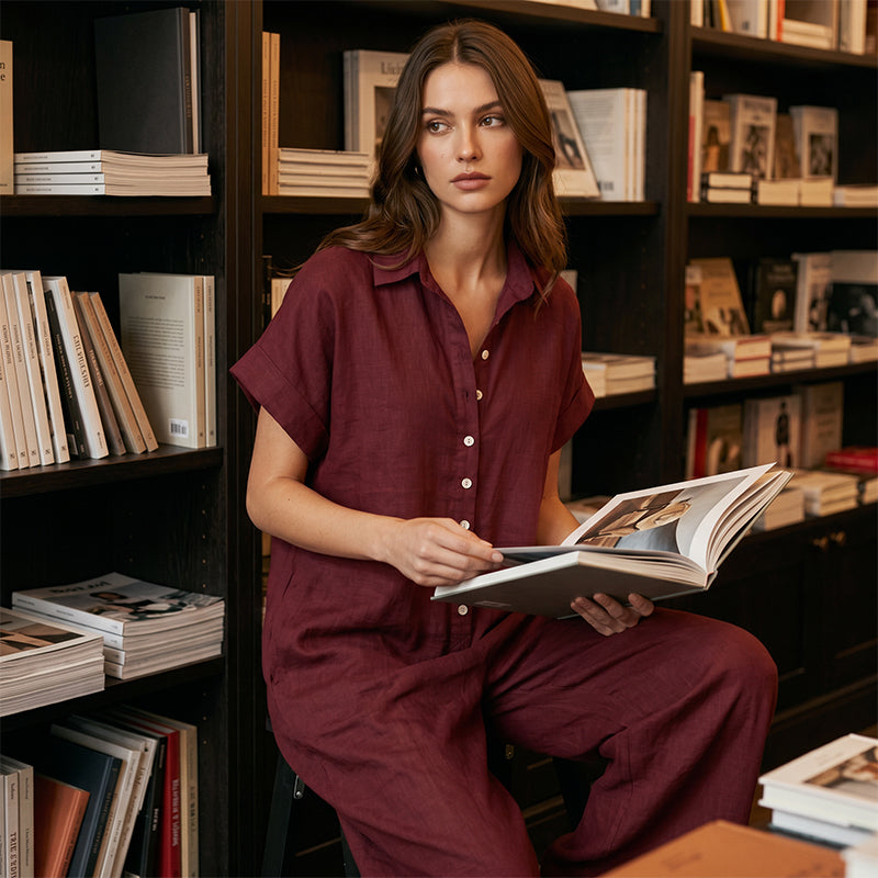 ✨👗 Macacão Feminino Elegante de Manga Curta – Confortável, Sofisticado e Perfeito Para Todas as Ocasiões