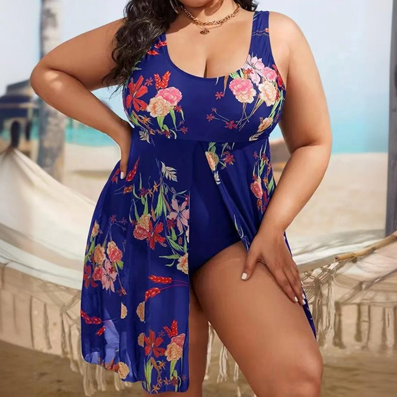 🎉 DESCONTO DE 50% POR TEMPO LIMITADO! 👗 Fato de banho feminino com estampado floral – Saia esvoaçante em linha A e painel modelador da barriga 🌸