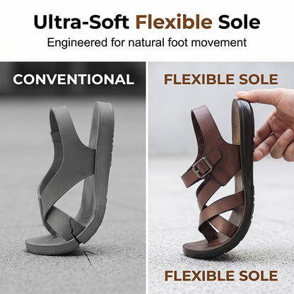 👡 50% DE DESCONTO! ☀️ Sandálias romanas para homem – Material sintético de alta qualidade – Sola flexível e tira ajustável, ideais para o verão e a praia