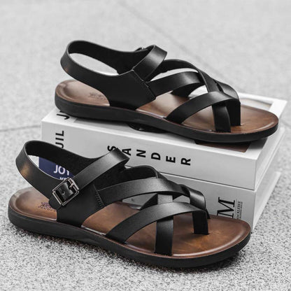 👡 50% DE DESCONTO! ☀️ Sandálias romanas para homem – Material sintético de alta qualidade – Sola flexível e tira ajustável, ideais para o verão e a praia